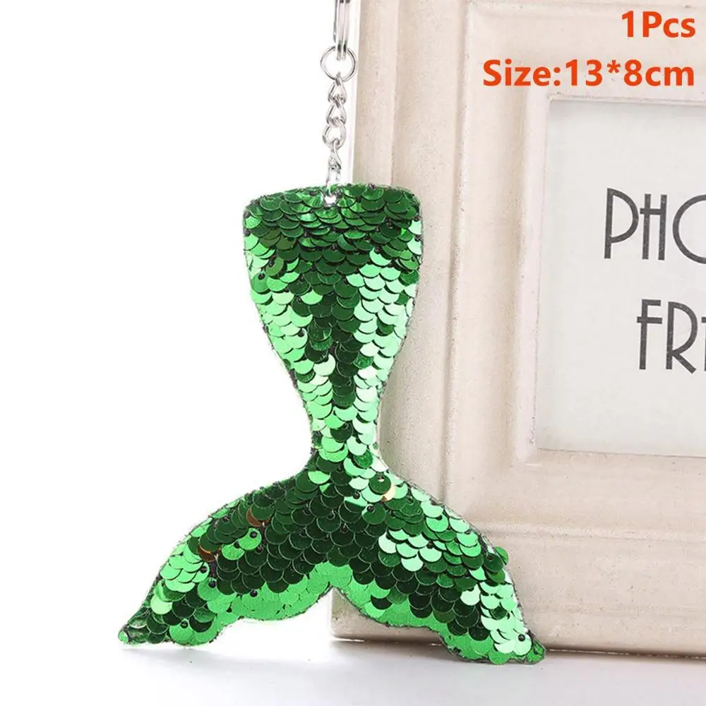 Mermaid Keychain 12 Taoup 1 шт. градиентный цвет блестки маленький брелок с хвостом русалки с днем рождения Русалка тема вечерние украшения для девочек детские украшения - Цвет: Mermaid Keychain 12
