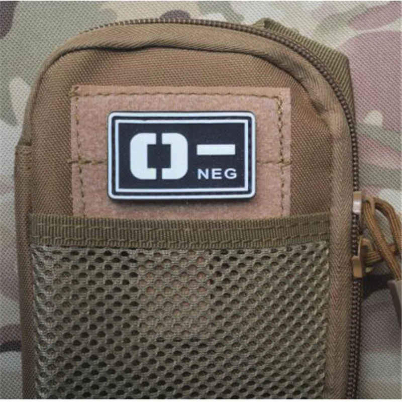 Patch 3D PVC Patch A+ B+ AB+ O+POS A- B- AB- O-NEG Blood Type Group Glowing patches for backpacks sticker tactics Military badge (3)