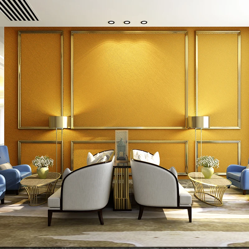 Современная шелковая настенная бумага с золотой фольгой домашний декор