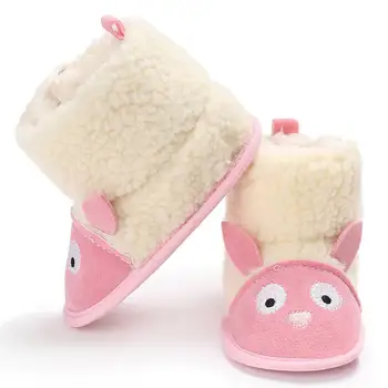 

2019 winter Crib Shoes Cute Velvet plush Cartoon animation 0-18 months baby Soft sole infant booties First Walkers Infant Shoes