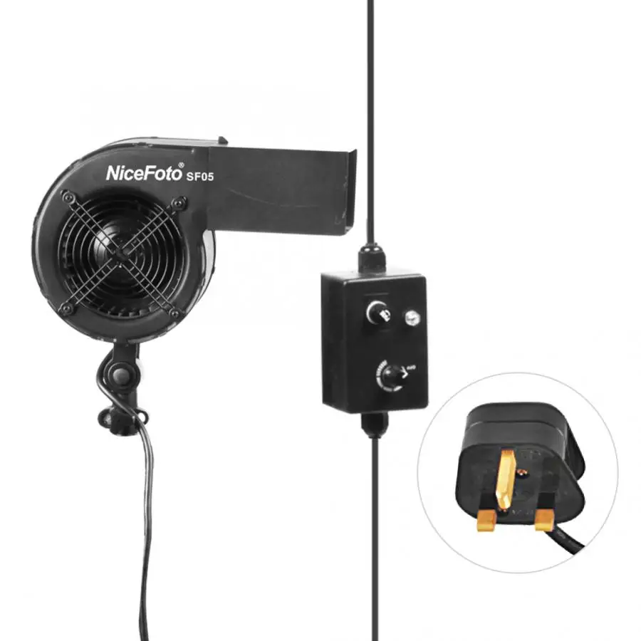 UK Plug NiceFoto SF-05 вентилятор для фотосъемки сценический специальный эффект выдувная машина Контролируемая скорость ветра 120 Вт 2600 об/мин Фотостудия - Цвет: UK Plug