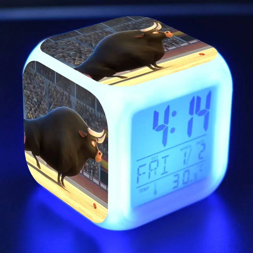 6 Ferdinand мультяшный будильник детские игрушки Led reloj будильник, цифровой Электронные часы с будильником Пробуждение свет стол reveil wekker - Цвет: 6
