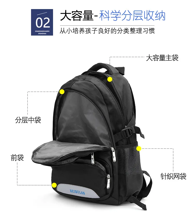 Natural Fish Young STUDENT'S BOY'S GIRL'S School Bag 2-4-6 Grade Relaxation Spine-Fashion Schoolbag for Elementary School Studen