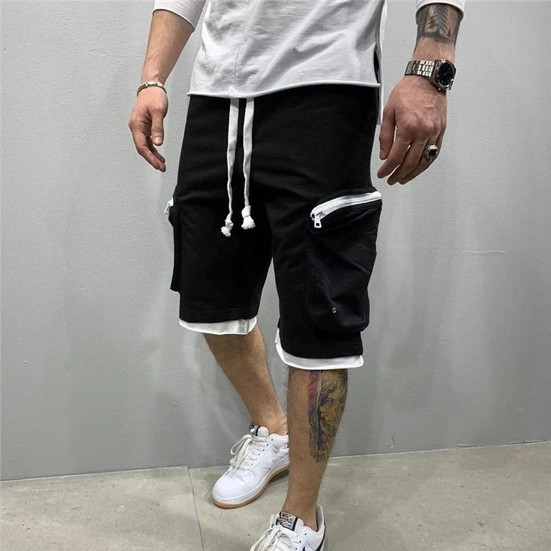 Summer quick-drying shorts men's jogging short pants Casual fitness streetwear men Multi-pocket sport casual hip cargo shorts