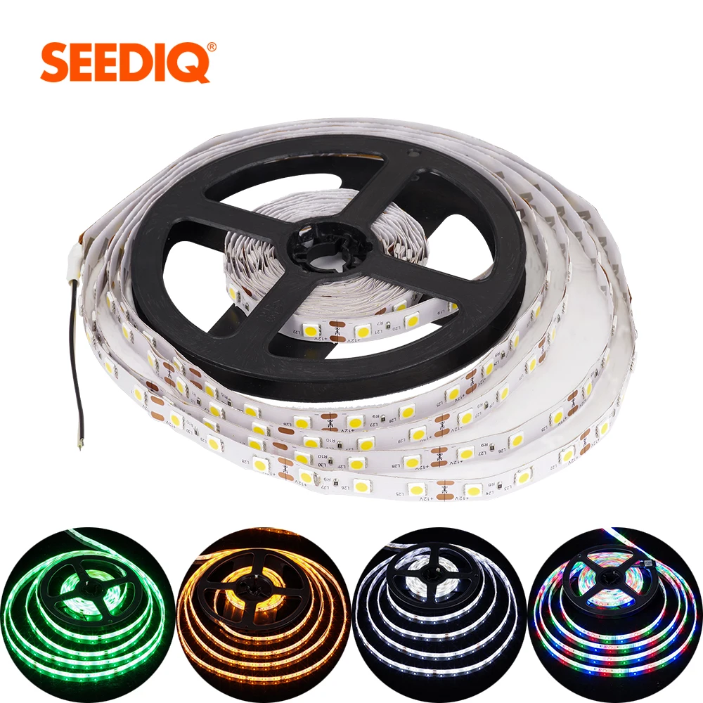 Светодиодная лента 5 м 12v 2835 5050 SMD 60 светодиодов/M не Водонепроницаемый