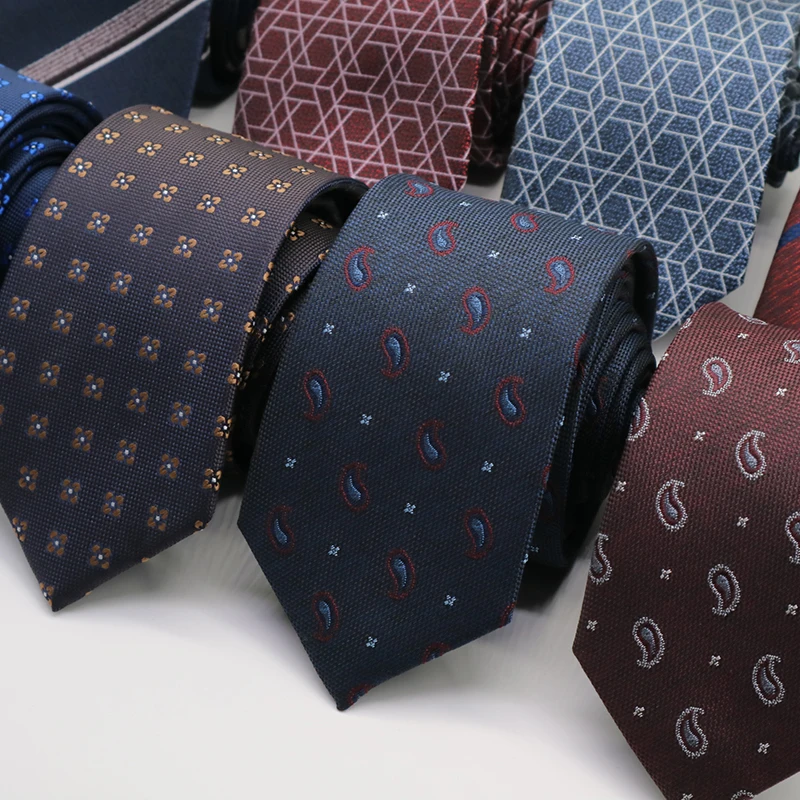 

7CM Jacquard Ties For Men Floral Necktie paisley gravata corbatas Formal Mens Ties Foral Cravate Homme For men tie Wedding Party