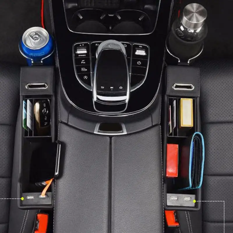 USB зарядное устройство пластиковый ловушка коробка Caddy автомобильное сиденье щелевая зазор карман слот коробка для хранения для главного привода и водителя