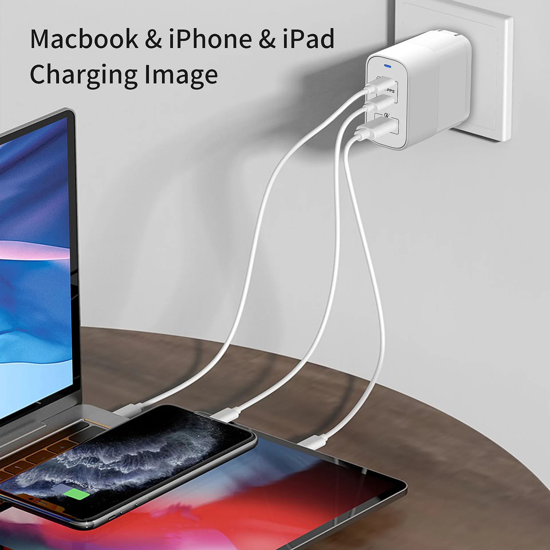 

Charger European Standard 65W Multi-port high-power PD Laptop Charging Head QC3.0 Gallium nitride fast charging US standard