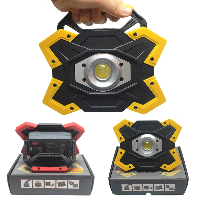 

LED Floodlight Work Site Emergency Lighting Emergency Lamp with USB Charger Waterproof Portable Outdoor Search Lamp