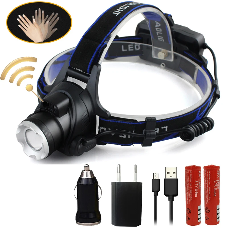 Litwod Z20 568 CREE XM-L2 U3 датчик движения тела фара перезаряжаемый светодиодный налобный фонарь 6000лм головной фонарик Фонарь Лампа - Испускаемый цвет: Option G