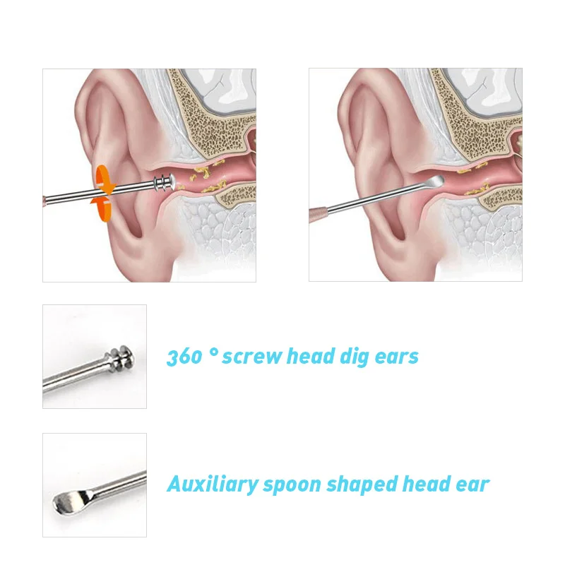 Портативный очиститель для ушных ушей из нержавеющей стали, инструменты для удаления воска, чудо-Мягкий ушной очиститель, уход за ушами для очистки