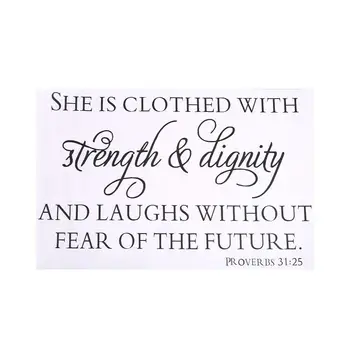 

Wall Decal She Is Clothed with Strength & Dignity Quote Decor Moisture-proof