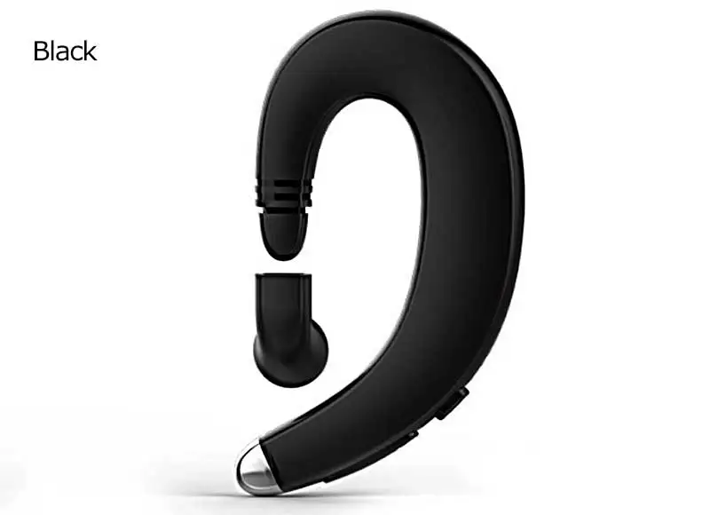 Одиночные беспроволочные Bluetooth наушники с шумоподавлением Бизнес Беспроводная гарнитура наушники с микрофоном съемный наушник - Цвет: black