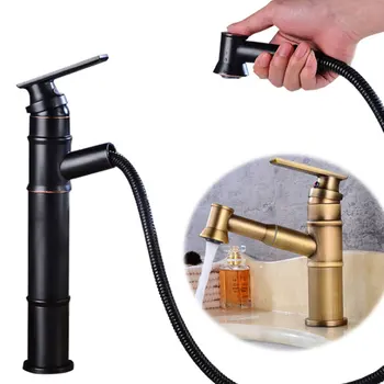 

Black Gu Pumping Faucet Copper Pumping Noodle Pot Cold and Hot Mixing Dragon