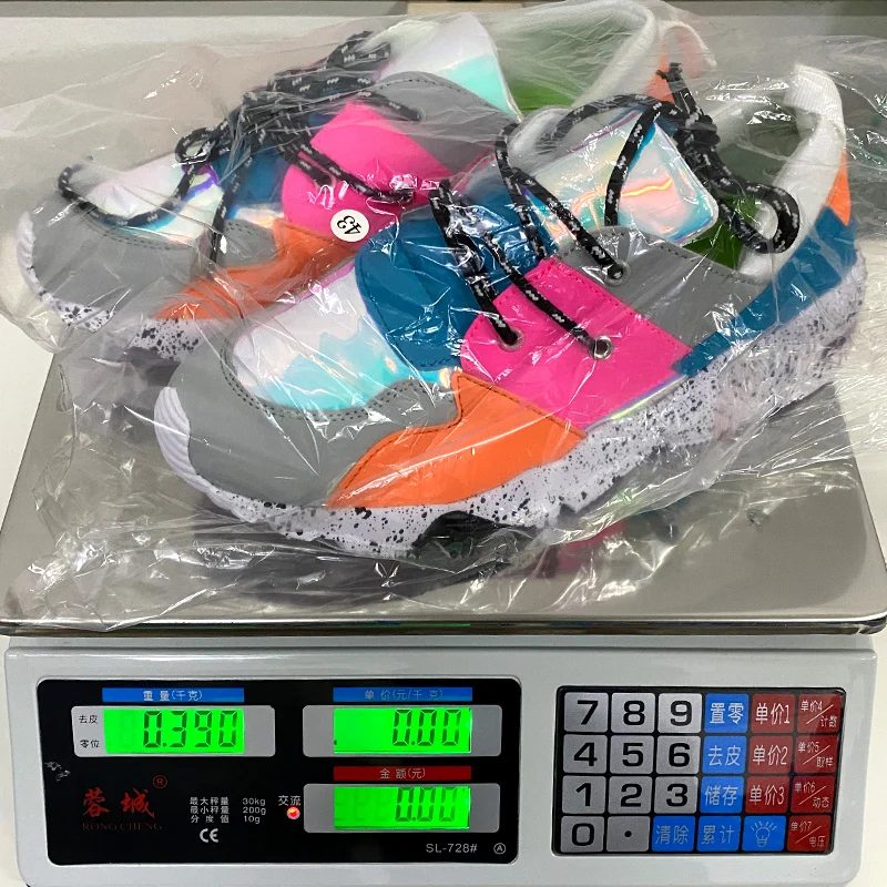 Women's Rainbow Shoes Mixed Color Casual Sneakers Multicolor Increase Sports Shoes Comfortable Breathable Holographic Outdoor Shoes (14)