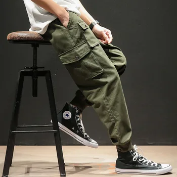 

New Loose Leisure stitch Elasticity Splice Straight Fit pants Black Brand Fashion Oversize M-5XL Streetwear Men Harajuku Pants