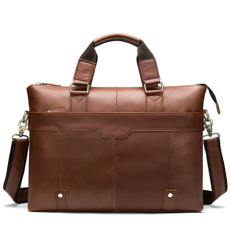 7108B3Brown Мужская кожаная сумка, сумка для ноутбука, Офисная сумка, мужские кожаные сумки, мужская деловая сумка для компьютера 7108 - Цвет: 7108B3Brown