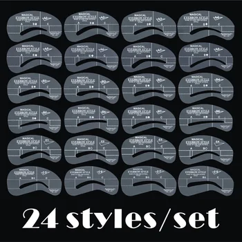 

Pro Reusable Eyebrow Stencil Eye Brow DIY Drawing Guide Styling Shaping Grooming Template Card Easy Makeup Beauty Kit 24 PCS/Set