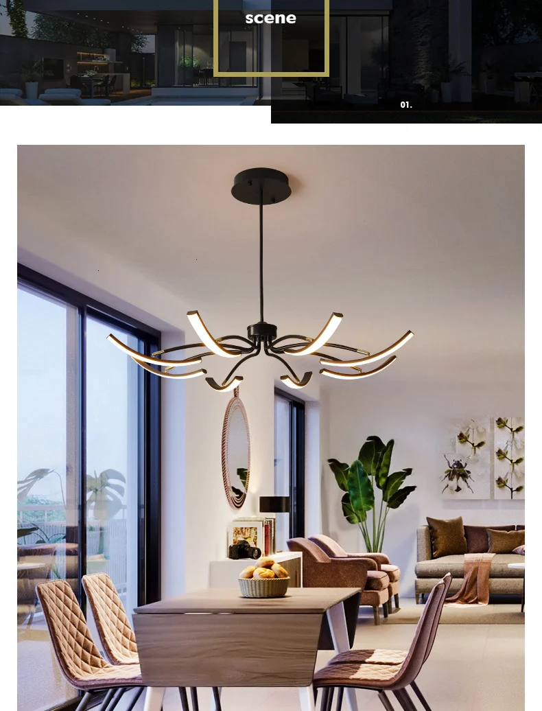 NEO Gleam Black/White/Gold Modern led Chandelier bedroom study Living Room Suspension luminaire Hanging Chandeliers Żyrandol dining light fixtures