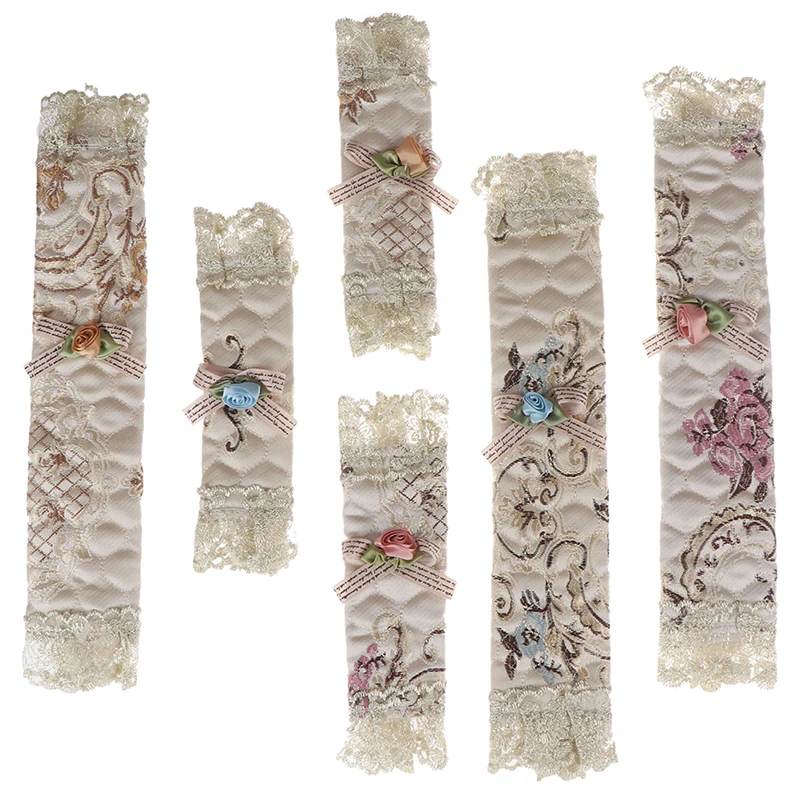 1Pair Refrigerator Handle Cover Embroidered Lace Refrigerator Door Handle Covers Home Door Covers Decorative Props