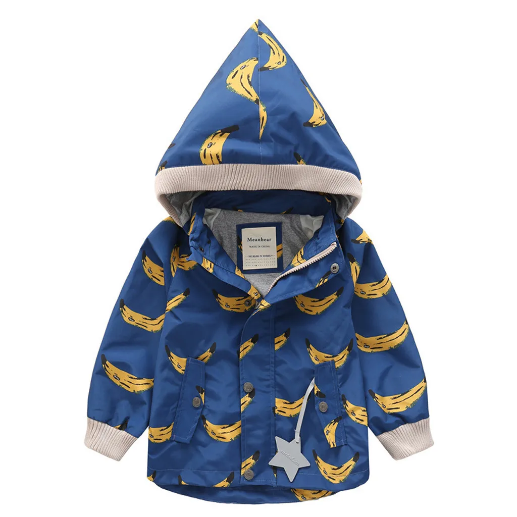 Модная ветрозащитная куртка с рисунком животных для мальчиков и девочек; Верхняя одежда с капюшоном; Осенняя флисовая куртка для детей; Corta Vento Mujer;