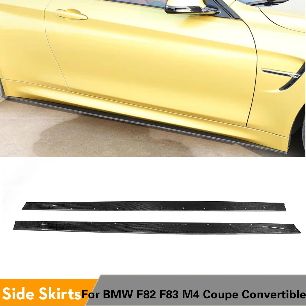 Углеродное волокно/FRP боковые юбки удлинители фартуки для BMW F82 F83 M4 Coupe Convertible 2014 -