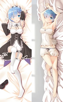 

Lovely Anime Girl Rem Re Zero kara Hajimeru Isekai Seikatsu Pillowcases Dakimakura body Hugging Otaku Pillow Case Cover Gift