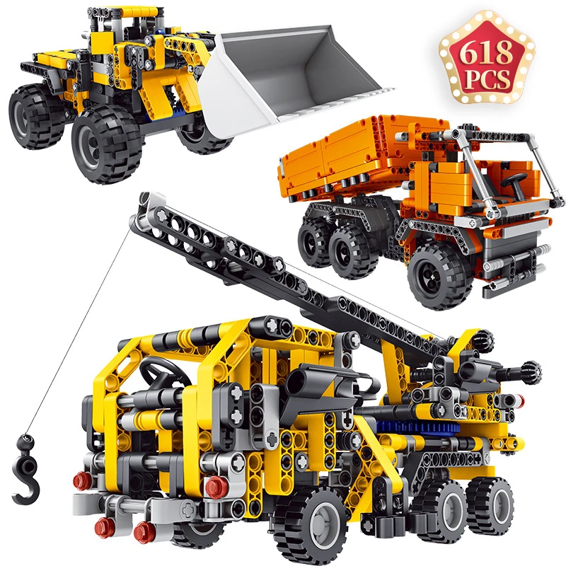 Technic City раздвижные инженерные экскаватор вилочный погрузчик строительные блоки