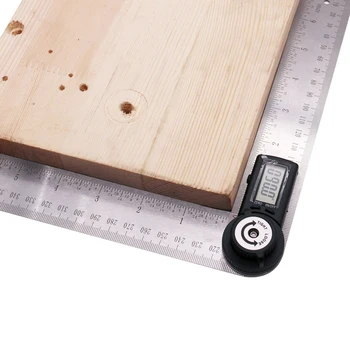 

0-360 °measurement Protractor Digital Angle Ruler Measuring Tool Silver Automatic Shutdown With Locking Knob