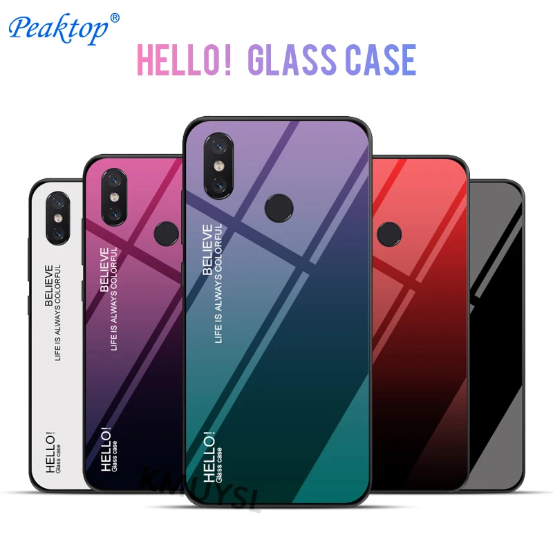 Gradient Tempered Glass Case For Xiaomi Mi 8 SE A2 Lite A1 Mix 2S 6X 5X Max 2 3 Redmi Note 6 Pro 5A Prime 5 Plus 6A 4 4X Cover | Мобильные