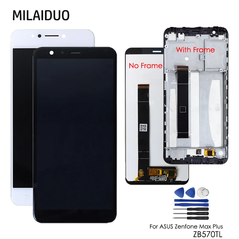 

For ASUS ZenFone Max Plus M1 ZB570TL LCD Display Touch Screen Digitizer Assembly For Pegasus 4S X018DC LCD Replacement w Frame