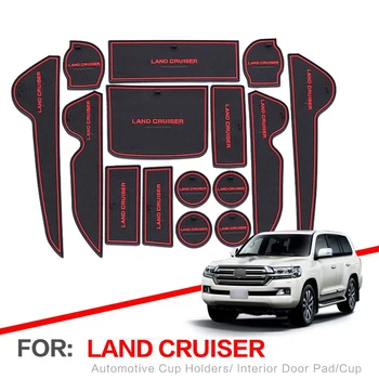

for Toyota Land Cruiser 200 FJ200 LC200 2008-2019 Rubber Non-Slip Interior Door Mat Gate Slot Cup Pads 15PCS