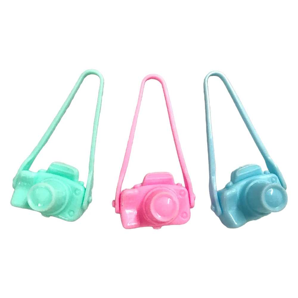 Nk 3 Pz/Set Fashion Doll Fotocamera In Plastica Per Barbie Doll Accessori Fai Da Te Per Bjd Doll Per 1:6 Doll Baby Toys