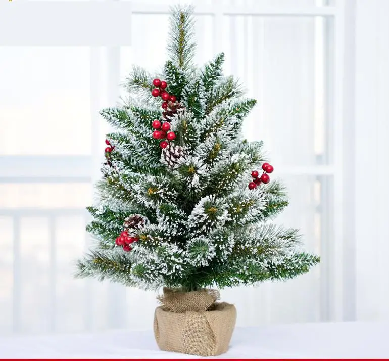 Рождественская елка Настольный Декор новогодняя елка Navidad вечерние Декор снежный лист - Цвет: 64x42cm