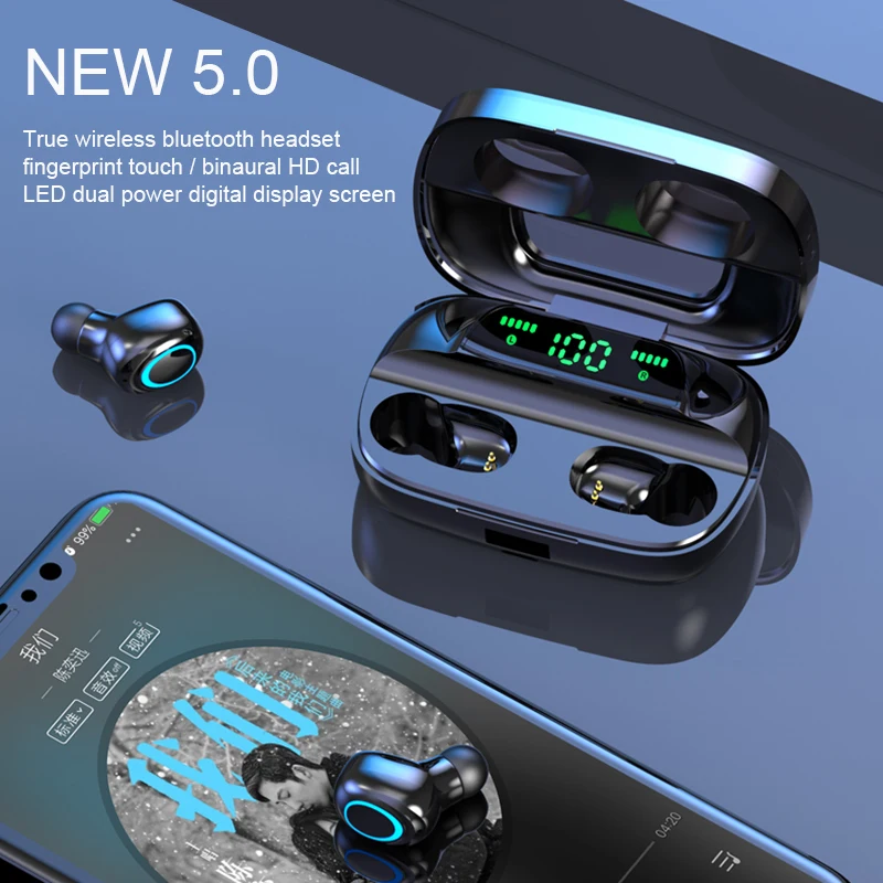 Waterproof In Ear S11tws 5 0 Earphone 8D Stereo Wireless Earbuds Mini Wireless Earphone Headset with 2200mah Power Bank Earphone