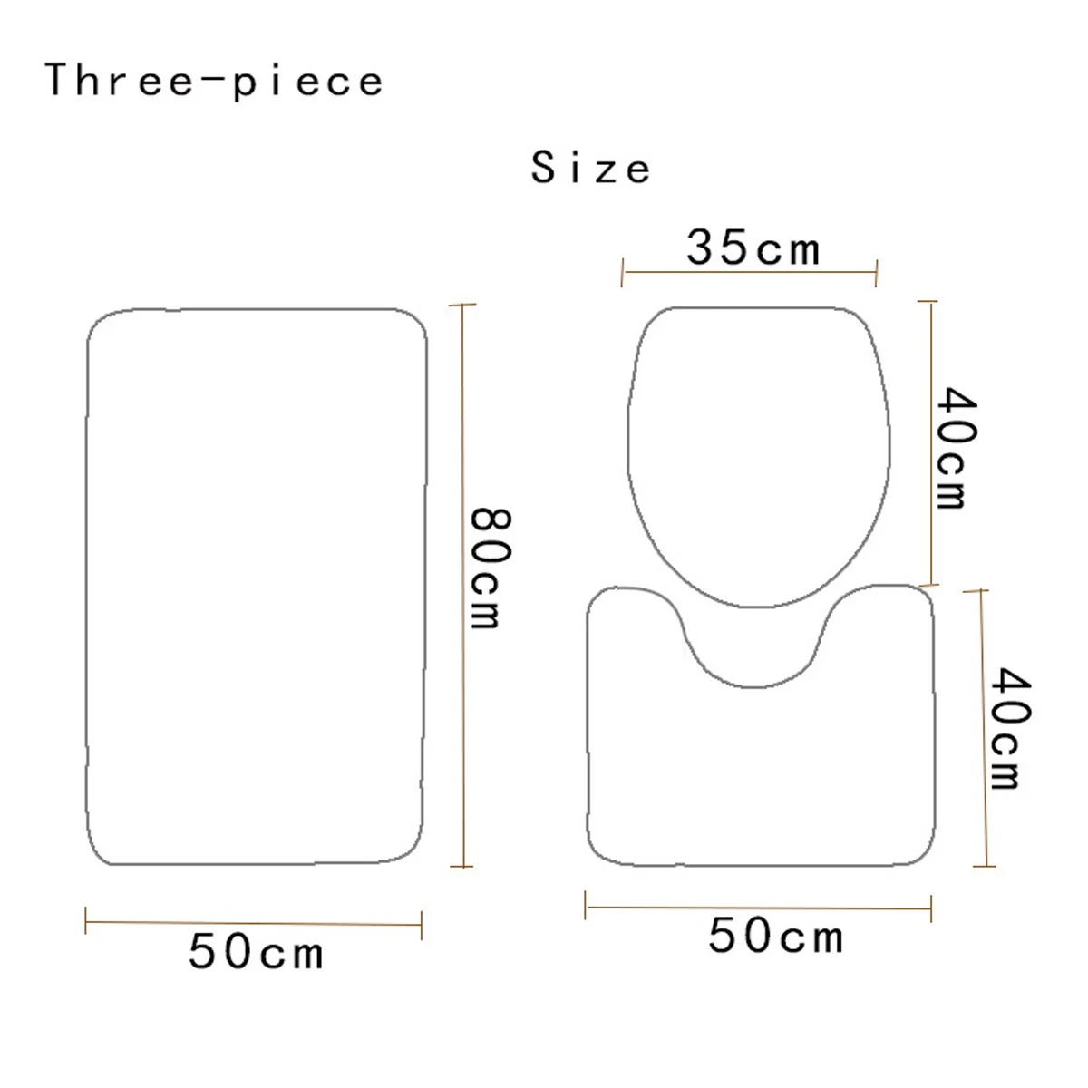 

Set Home Decor Toilet Bathroom Rug + Lid Toilet Cover + Bath Mat & Mildew-proof Waterproof Shower Curtains 180cm