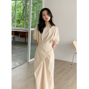 

2020 Women Midi Party Dresses Solid color Summer Boho Beach Dress Loose Batwing Sleeve Dress Vestidos Plus Size BY243