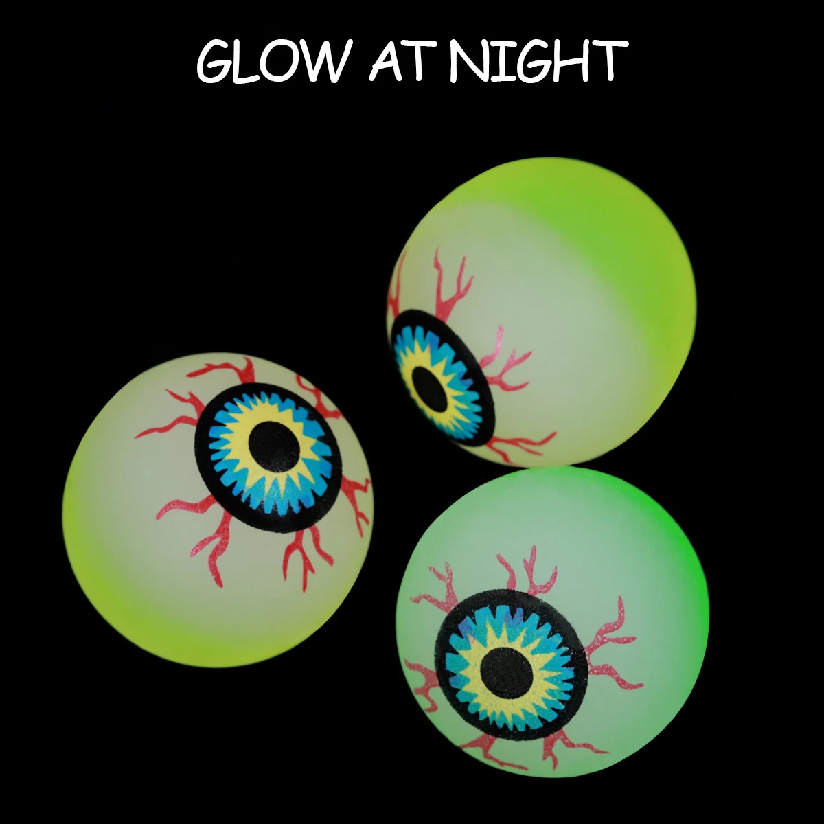 10pcs Halloween Glowing Eyeballs Funny Bouncy Eyeballs Scary Eye Balls