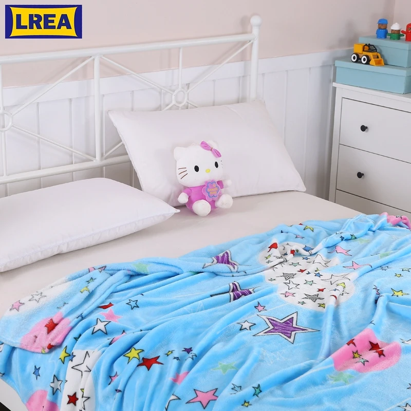 

Cheap Bright stars blanket 200x230cm High Density Super Soft Flannel Blanket to on for the sofa/Bed/Car Portable Plaid