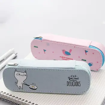 

Korean creative cute canvas pencil case school students multifunctional large capacity pencil bag kid stationery School Supplies