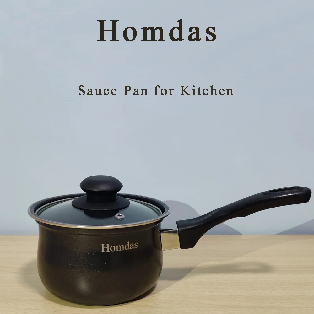 Homdas кухонная сковорода с антипригарным покрытием 1 кварт со стеклянной крышкой-Многофункциональное использование для домашней кухни или ресторана