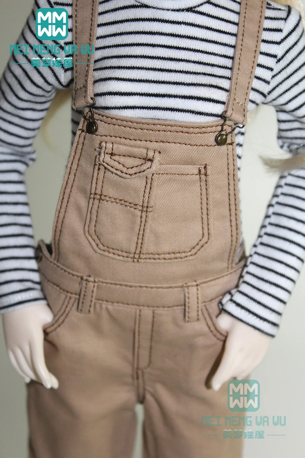 Одежда для куклы подходит 43 см 1/4 BJD аксессуары модная полосатая футболка, хаки ремень брюки