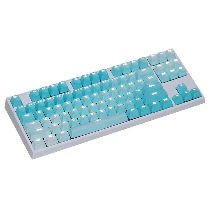 Ледяной Синий Цвет Градиент PBT Keycaps OEM Топ сторона печати двойной выстрел Fit Gateron