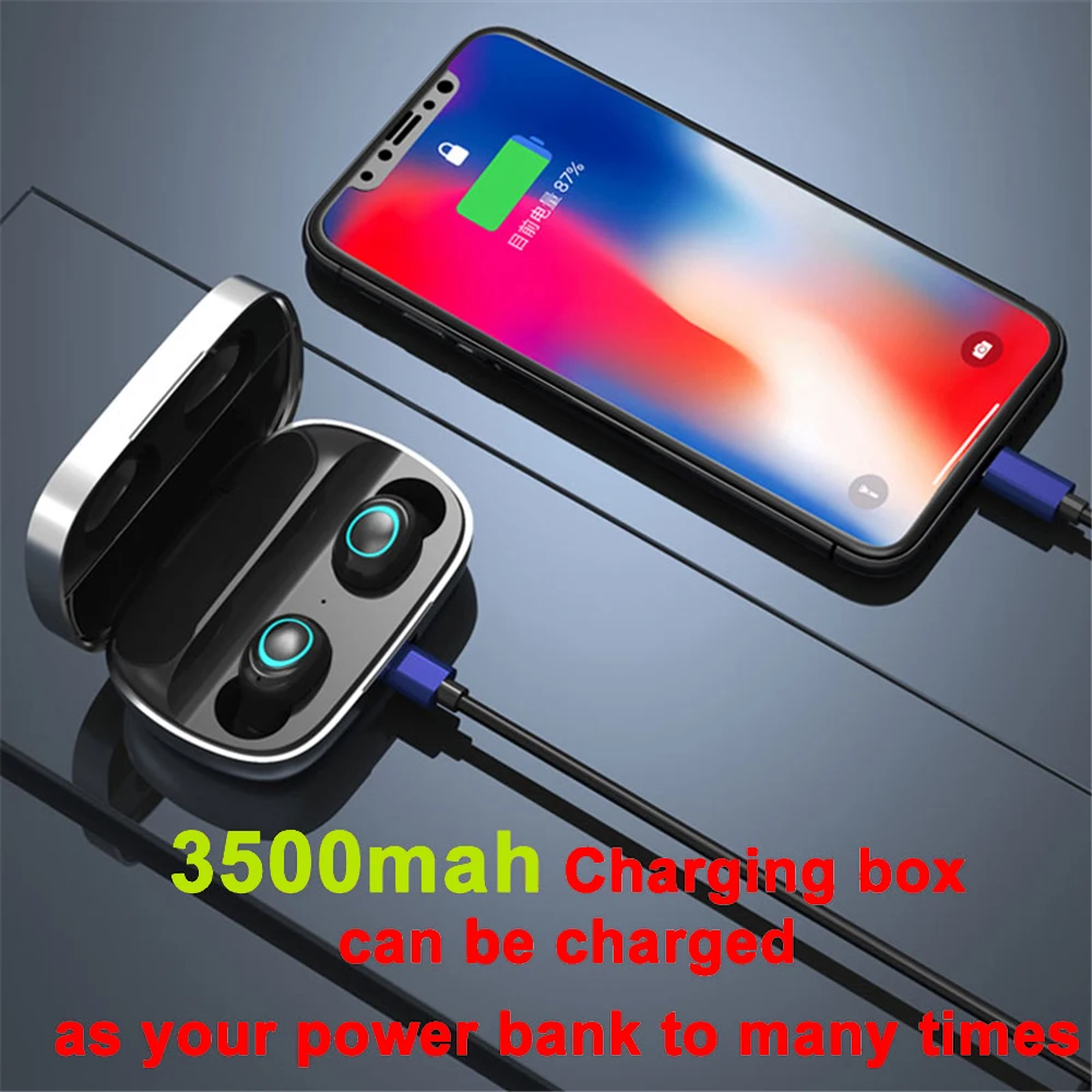 S11, 3500 мА/ч, внешний аккумулятор, наушники, Bluetooth, Беспроводные спортивные наушники, TWS, игровая гарнитура, наушники-вкладыши с микрофоном для Xiaomi huawei