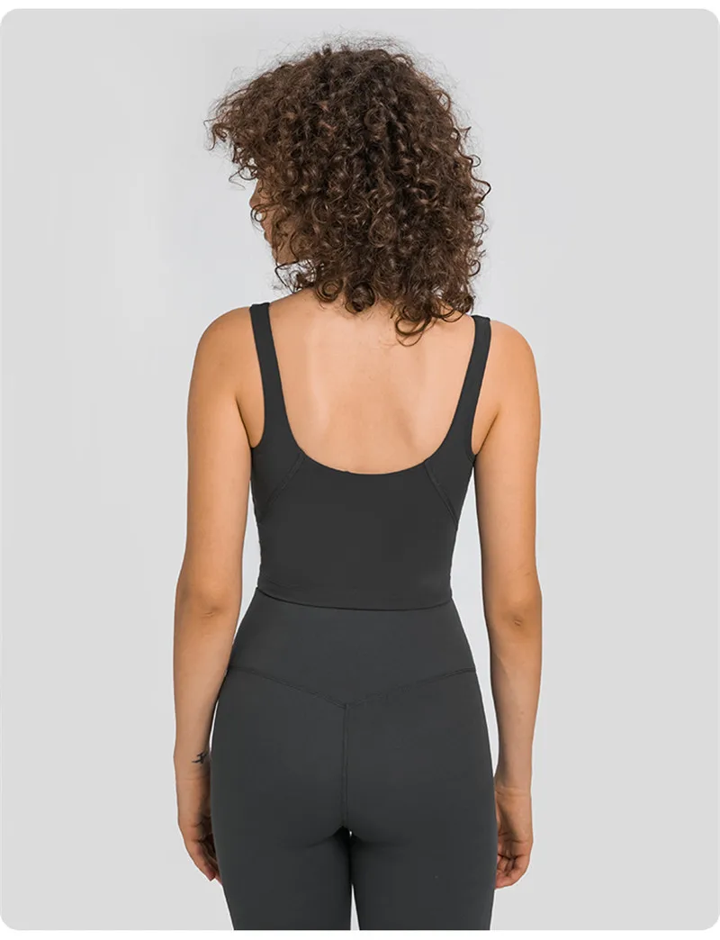 Lulu Fitness Tank Top Women Sports Support Sexy Tight Gym Yoga Vest Buttery Soft Weightless With Removable Chest Pad Custom Logo