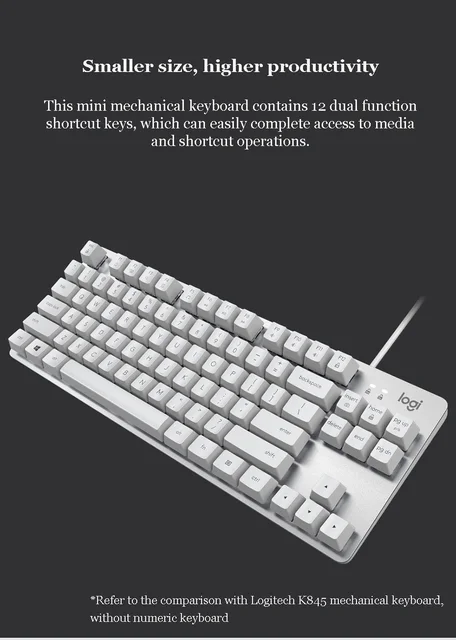 Clavier Gamer - LOGITECH K835 TKL - Rose