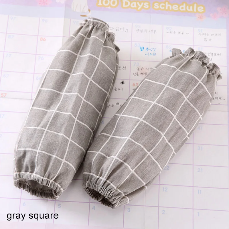 gray square Кухонные рабочие инструменты товары для дома офисные Противообрастающие Рукава 1 пара в скандинавском стиле кухонные рукава с манжетами портативные - Цвет: gray square