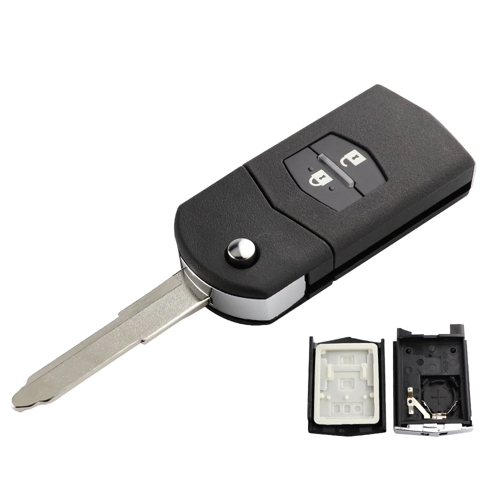 Premium YIQIXIN Flip Key Fob Shell for Mazda – Durable Remote Key Case