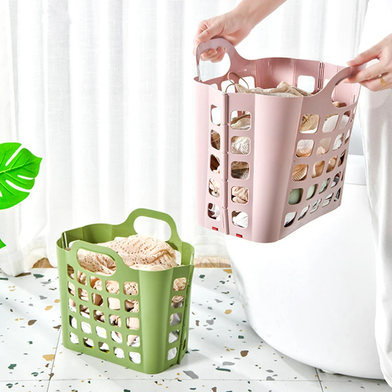 Foldable Plastic Laundry Basket  Plastic Laundry Basket Bathroom - Toy  Dirty Clothes - Aliexpress