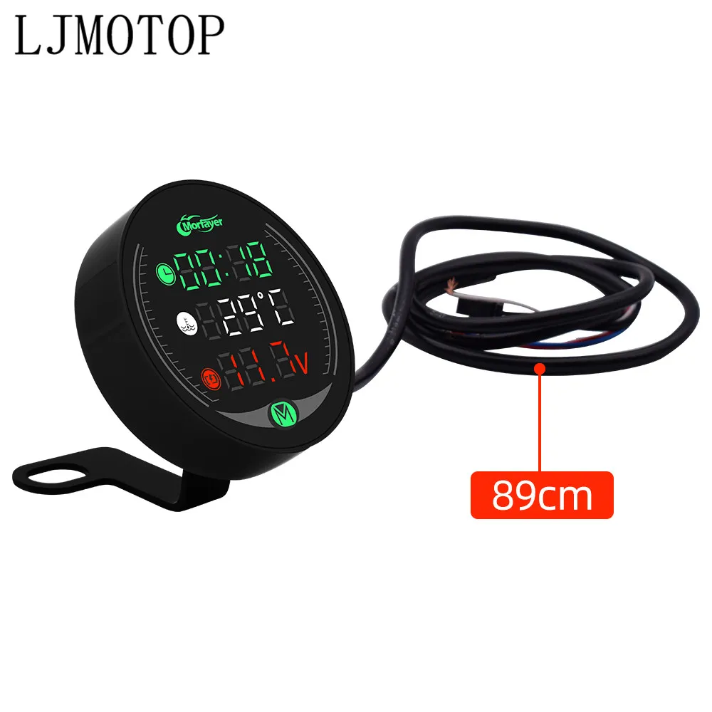 For Yamaha YQ50 Aerox MBK Nitro Suzuki drz400 ltz400 Motorcycle Voltmeter Clock Water Temperature Digital Display Meter Sensor